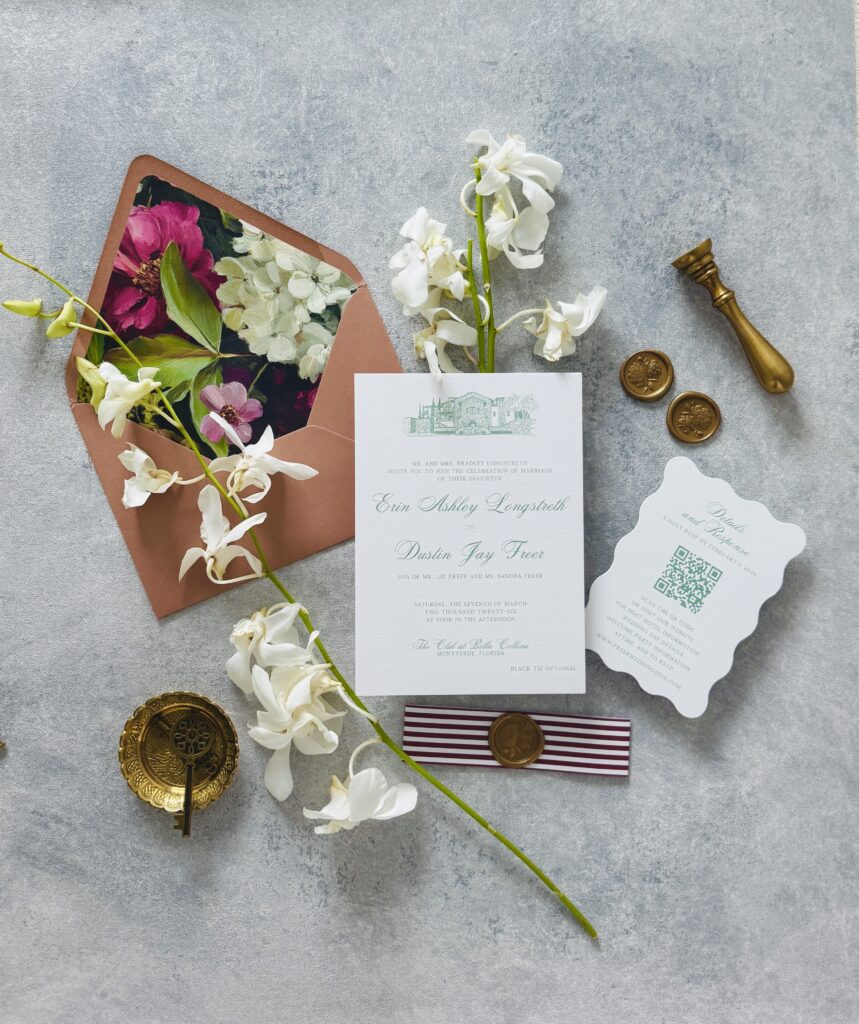luxury wedding stationery Bella Collina orlando Florida