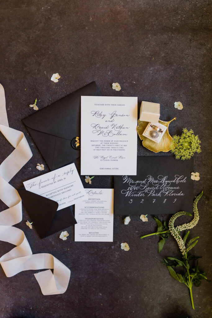 Simply Elegant Invitation Suite from the Rosebud Calligraphy & Design semi-custom wedding invitations collection